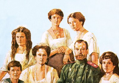 Tsar Nicholas II with his family by Richard Hook