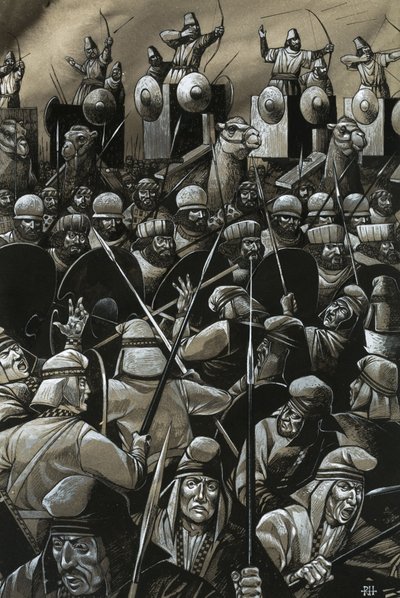 Unidentified Battle with Swordsmen and Archers by Richard Hook