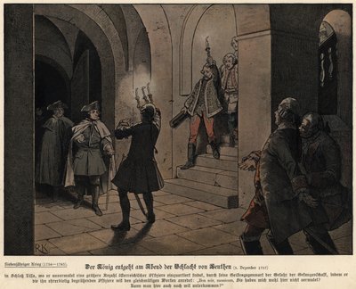 Frederick the Great of Prussia on the evening after the Battle of Leuthen by Richard Knoetel