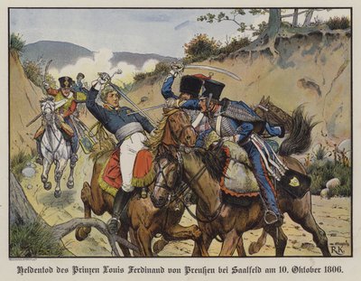 Heroic death of Prince Louis Ferdinand of Prussia at the Battle of Saalfeld by Richard Knotel