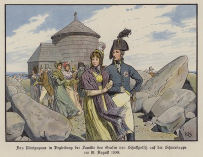 King Frederick William III and Queen Louise of Prussia in the Company of the Family of Count von Schaffgotsch on the Schneekoppe, August 1800 by Richard Knotel