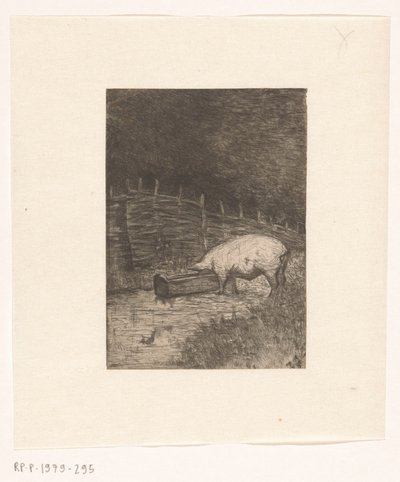 Pig Eating from a Trough by Richard Nicolaüs Roland Holst