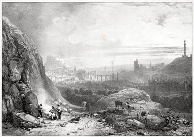 Edinburgh from St. Anthony Chapel by Richard Parkes Bonington