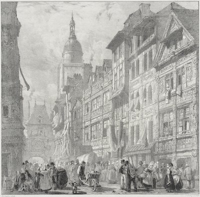 Rue du Gros Horloge, Rouen by Richard Parkes Bonington