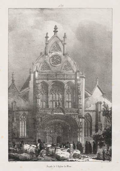 Picturesque and Romantic Journeys in Old France, Franche-Comté: Facade of the Church of Brou by Richard Parkes Bonington