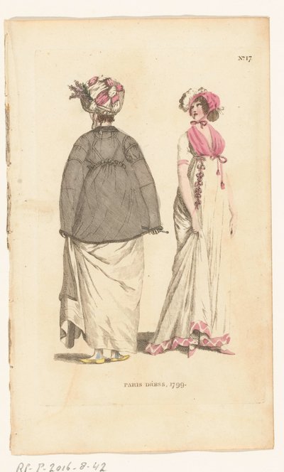 Magazine of Female Fashions of London and Paris, No.17. Paris Dress, 1799 by Richard Phillips