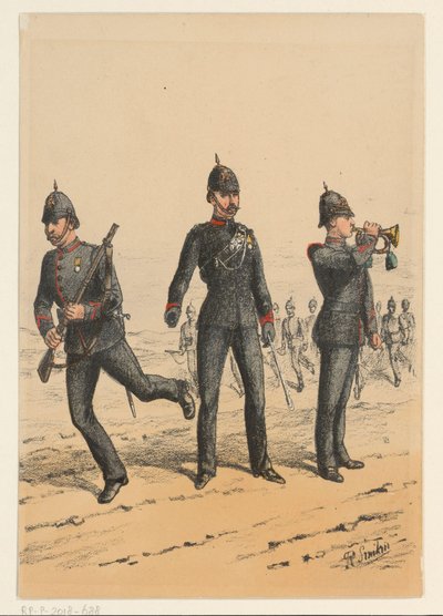Three British Soldiers (series title: Nine Depictions of British Military Uniforms) by Richard Simkin