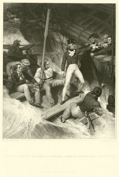 Lieutenant Nelson volunteering to board a prize in a violent gale by Richard Westall