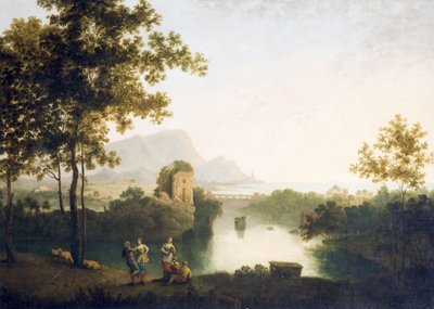 Evening at River Mouth with Peasants Dancing by Richard Wilson