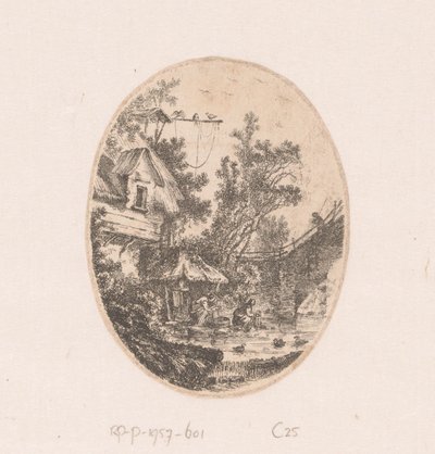 View of a River with Women Washing Clothes by Richard de Saint Non