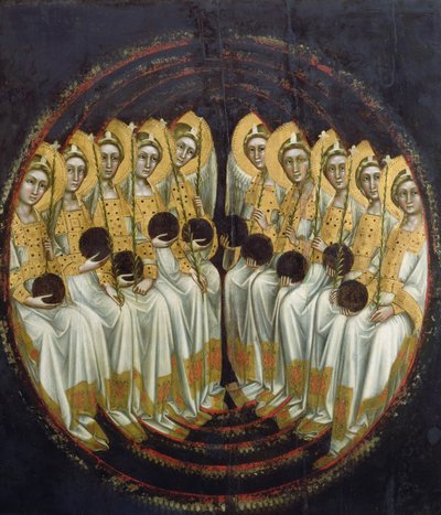 Seated Angels with Orbs in their Hands (c.1348-54) by Ridolfo di Arpo Guariento