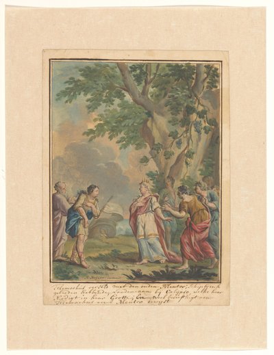 Telemachus and Mentor Arrive at the Nymph Calypso (Telemachus Series) by Rienk Keyert