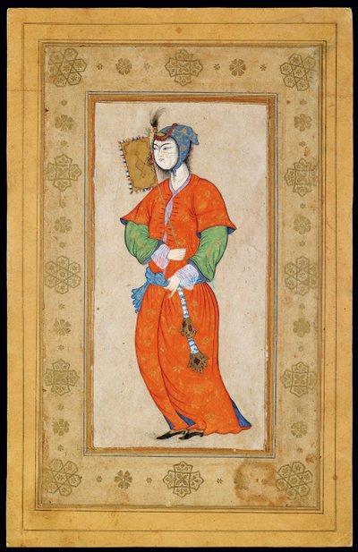 Young Woman with a Fan by Riza i Abbasi