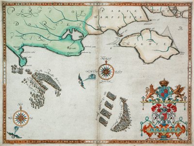 The English and Spanish fleets between Portland Bill and the Isle of Wight on 2 - 3 August 1588 by Robert (after) Adams