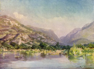 On the River Seiont, Carnarvonshire, Evening Glow by Robert (after) Fowler