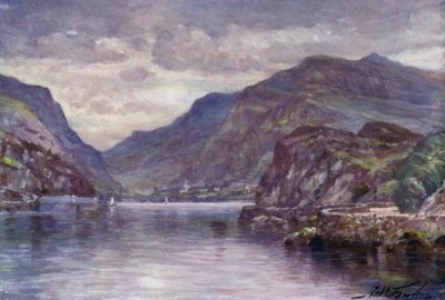 Snowdon from Llanberis Lake by Robert (after) Fowler