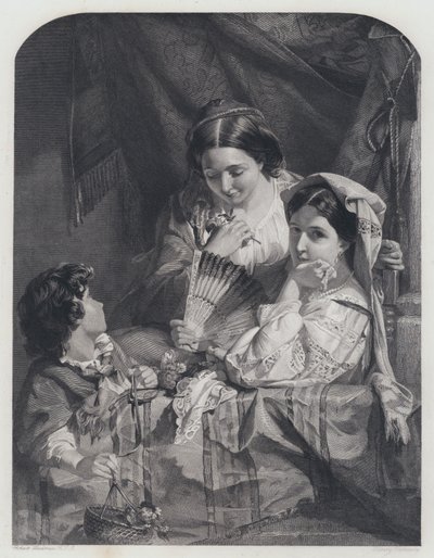 A Balcony at the Roman Carnival (engraving) by Robert (after) Herdman