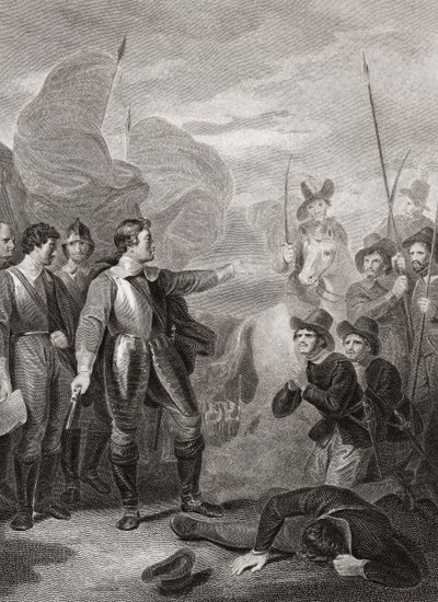 Oliver Cromwell suppressing the Burford Mutiny by Robert (after) Smirke