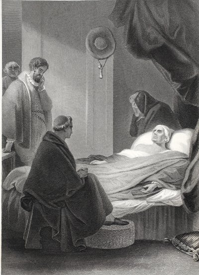 The Death of Cardinal Wolsey, engraved by A.H. Payne by Robert (after) Smirke