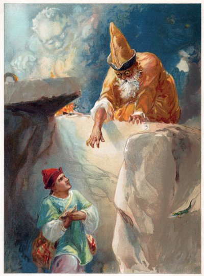 Aladdin and the Magician, illustration from 
