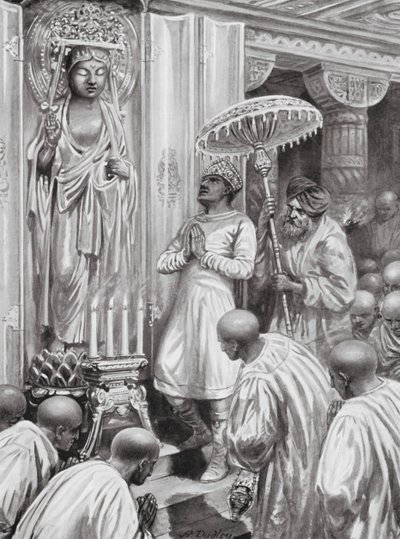 Kanishka Inaugurates Mahayana (Northern) Buddhism, AD 100 by Robert Ambrose Dudley