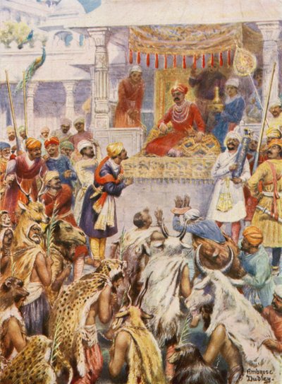 The Khan Jahan shows Akbar his Princely Captives by Robert Ambrose Dudley