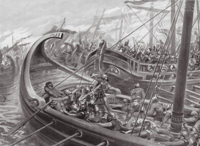 The Phocaean Fleet defeats the Carthaginians by Robert Ambrose Dudley