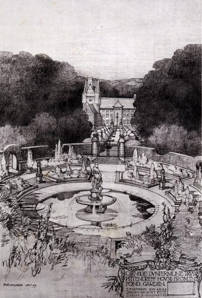 Pittencrieff House from the Pond Garden, from Thomas Mawson