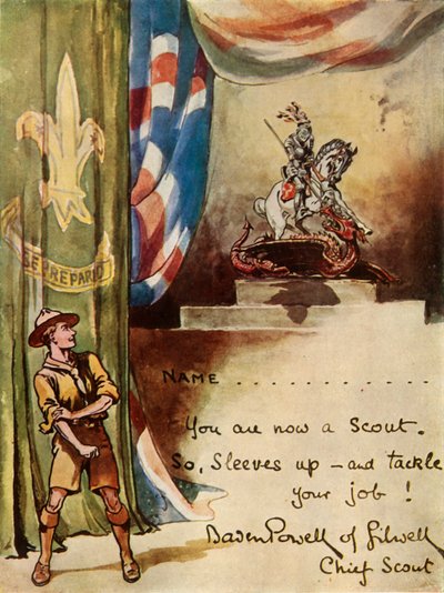 Design for Scouts Enrolment Card, 1944 by Robert Baden Powell