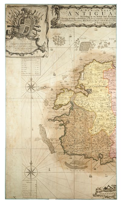 A New and Exact Map of the Island of Antigua in America, According to a Survey Made in the Years 1746-1748 by Robert Baker