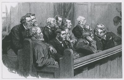 Sketches in the Royal Courts of Justice: A Common Jury by Robert Barnes