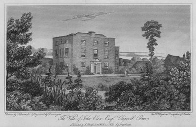 The Villa of John Elsee, Chigwell Row by Robert Blemell (after) Schnebbelie