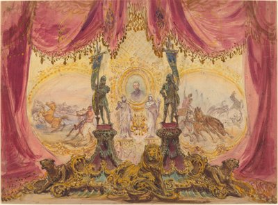 Stage Set with Paintings and Statues by Robert Caney