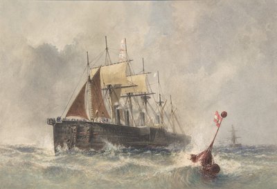 Launching the Buoy from the Bow of the Great Eastern on August 8th, 1865, 1865-66 by Robert Charles Dudley