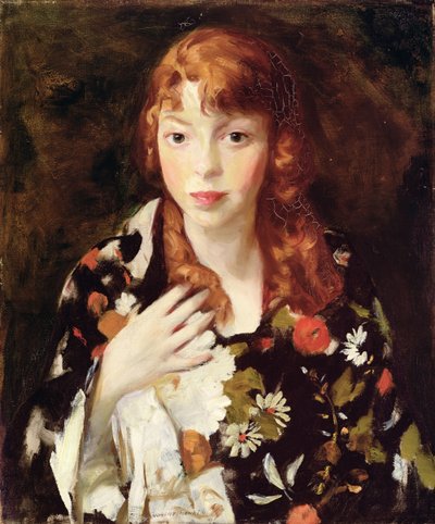 Edna Smith in a Japanese Wrap, c.1915 by Robert Cozad Henri