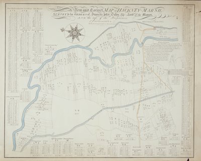 A New and Correct Map of Hackney Marsh, 1745 by Robert Davies