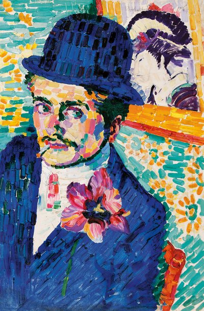 Man with a Tulip (Portrait of Jean Metzinger) by Robert Delaunay