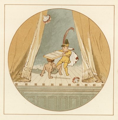 Two young children fighting on stage by Robert Dudley