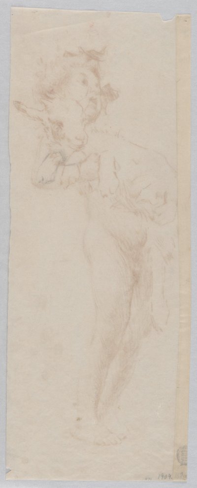 Study for standing boy with kid, "Vintage Festival," Mendelssohn Glee Club, New York, NY by Robert Frederick Blum