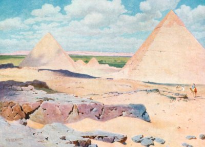 The Pyramids of Gizeh from the Desert by Robert George Talbot Kelly