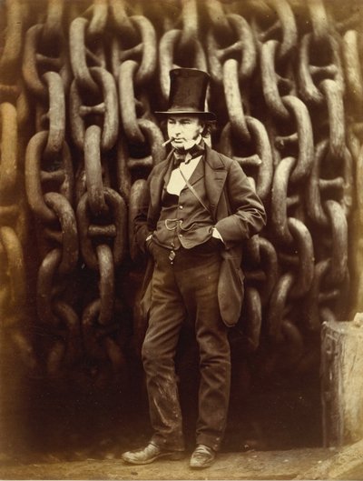 Isambard Kingdom Brunel Standing Before the Launching Chains of the Great Eastern...printed 1863-64 by Robert Howlett