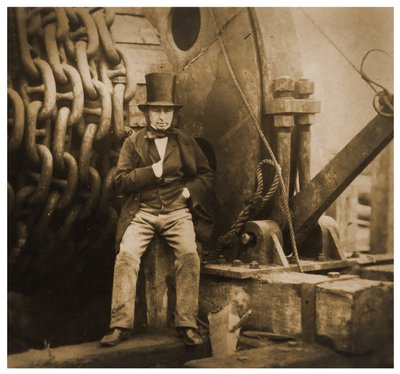 Isambard Kingdom Brunel by the launching chains of the SS Great Eastern by Robert Howlett