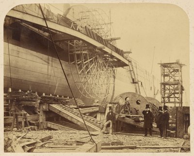 The Steamship "The Great Eastern" being built in the docks at Millwall by Robert Howlett