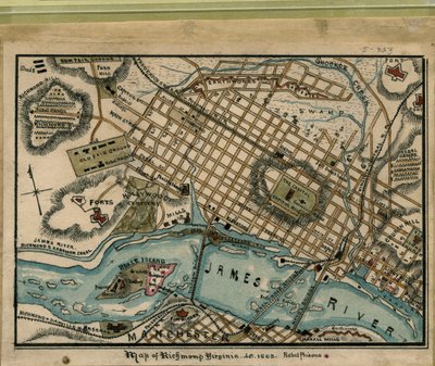 Map of Richmond, Virginia, 1863 by Robert Knox Sneden