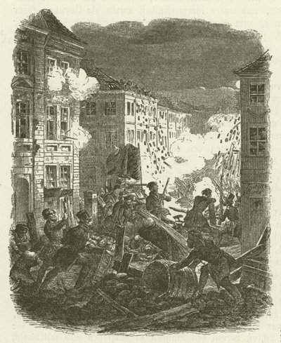 Fighting at a Barricade Outside Kolln Town Hall in Berlin on the Night of 18-19 March 1848 by Robert Kretschmer