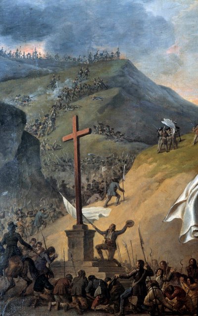 Wars of Vendee: Les chouans au pied du calvary avant la bataille. (detail) by Robert Lefevre