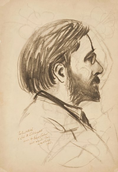 Portrait Sketch of Louis M. Eilshemius by Robert Lindner
