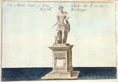 Marble Statue of King Charles II on the Royal Exchange, from 