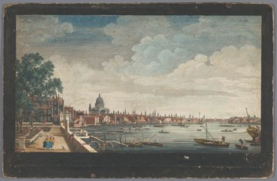 View of London Bridge over the River Thames from Somerset Gardens (series: London) by Robert Sayer