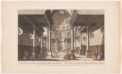 View of the Interior of St. Stephen Walbrook Church in London by Robert Sayer